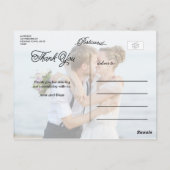 Liebe | Hochzeit Foto Vielen Dank Postcard Postkarte (Rückseite)