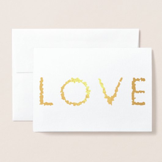 Liebe Hochzeit Gratulationen Gold Folienkarte (Vorderseite mit Umschlag)