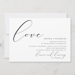 Liebe. Hochzeit in Schwarz-Weiß Einladung