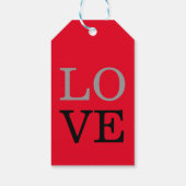 Liebe-Hochzeit mit grauem Hintergrund Geschenkanhänger (Rückseite)