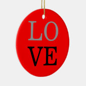 Liebe-Hochzeit mit grauem Hintergrund Keramik Ornament (Rechts)