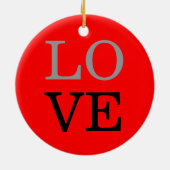 Liebe-Hochzeit mit grauem Hintergrund Keramik Ornament (Hinten)