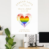 Liebe-Hochzeit mit LGBT Poster (Heimbüro)
