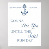 Liebe Hochzeit oder Jubiläumszeichen, nautischer S Poster (Vorne)