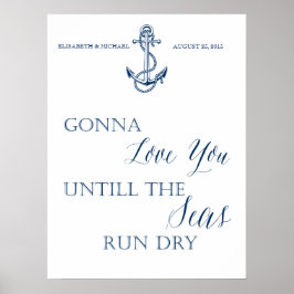 Liebe Hochzeit oder Jubiläumszeichen, nautischer S Poster