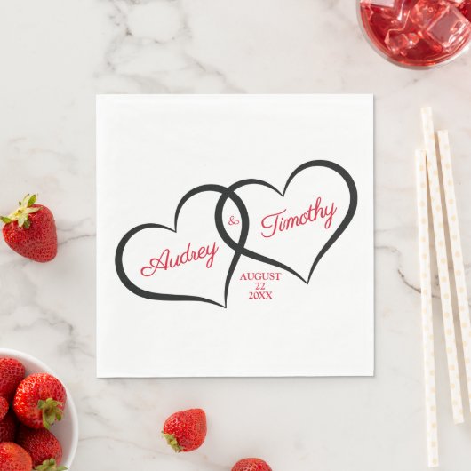 Liebe Hochzeit Personalisiert Serviette (Beispiel)