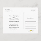 Liebe Hochzeit Postkarte für eine Save the Date ei (Rückseite)