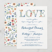 Liebe Hochzeit Probe Abendessen Einladung (Vorne/Hinten)