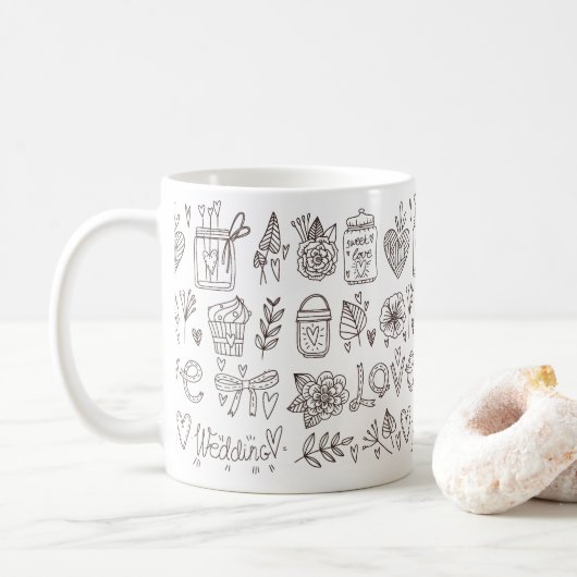 Liebe Hochzeit Tasse (Mit Donut)