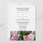 Liebe Hochzeit von hellrosa Rose Einladung (Vorderseite)