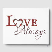 Liebe Hochzeit von Red Tulips und Herzkranz Gästebuch (Rückseite)