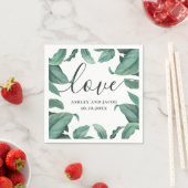 Liebe. Hochzeit von tropischen Wasserfarben Serviette (Beispiel)