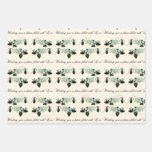 Liebe Hochzeit wünschen Geschenkpapier Set (Vorderseite)