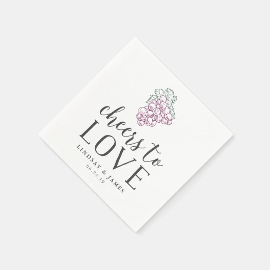 Liebe Hochzeitscocktail Serviette (Ecke)