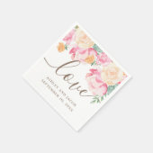 Liebe. Hochzeitsfeier in Pfirsichfarben Serviette (Ecke)