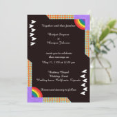 Liebe Hochzeitsfeiern in schwarzer Eleganz Einladung (Stehend Vorderseite)