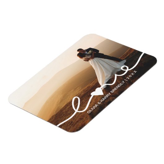 Liebe Hochzeitsschrift | Hochzeitsgeschenk für Fot Magnet (Linke Seite)