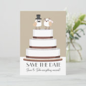 Liebe Hochzeitstorte Save The Date (Stehend Vorderseite)