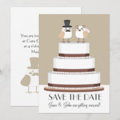 Liebe Hochzeitstorte Save The Date (Vorne/Hinten)
