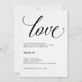 Liebe | Hochzeitstypografie auf Aquarellpapier Einladung (Vorderseite)