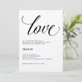 Liebe| Hochzeitstypografie auf Kraftpapier Einladung (Stehend Vorderseite)