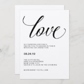 Liebe| Hochzeitstypografie auf Kraftpapier Einladung (Vorne/Hinten)