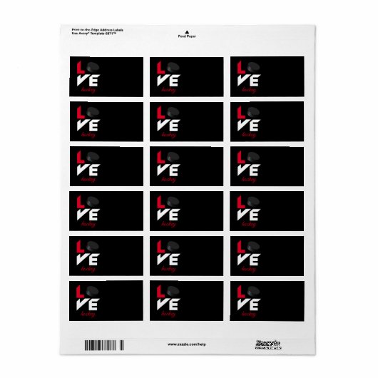 Liebe Hockey Adressaufkleber (Vorne)