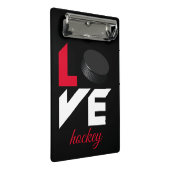 Liebe Hockey Mini Klemmbrett (Schrägansicht)