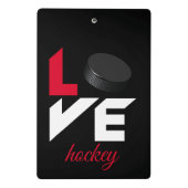 Liebe Hockey Mini Klemmbrett (Rückseite)