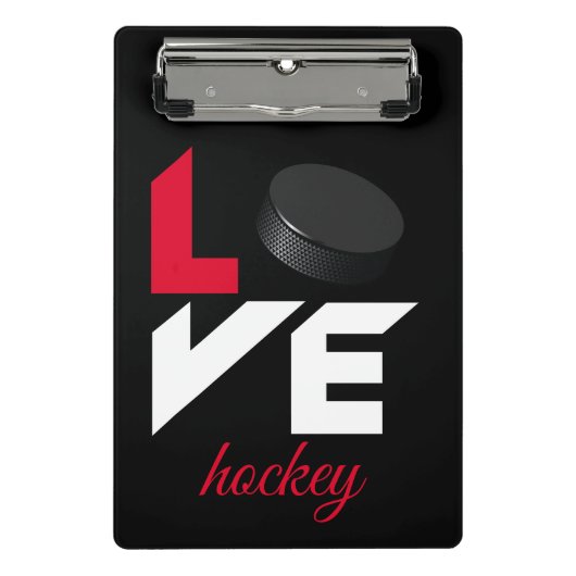 Liebe Hockey Mini Klemmbrett (Vorderseite)