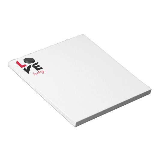 Liebe Hockey Notizblock (angewinkelt)