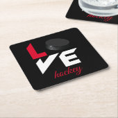 Liebe Hockey Rechteckiger Pappuntersetzer (angewinkelt)