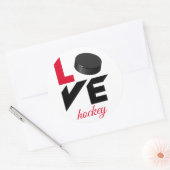 Liebe Hockey Runder Aufkleber (Umschlag)