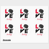 Liebe Hockey Runder Aufkleber (Blatt)