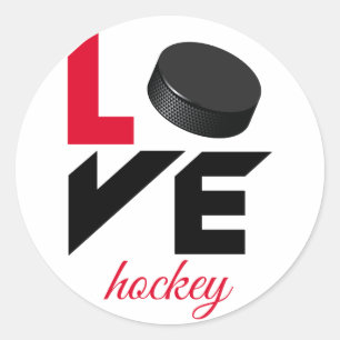 Liebe Hockey Runder Aufkleber