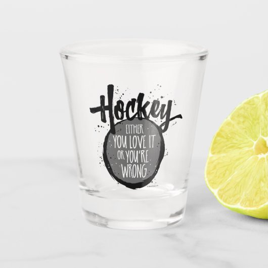 Liebe-Hockey Schnapsglas (Vorderseite)