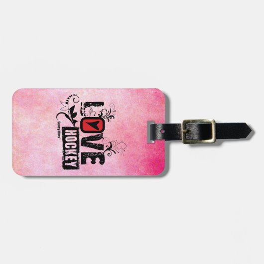 Liebe-Hockey-Strudel Gepäckanhänger (Vorderseite horizontal)