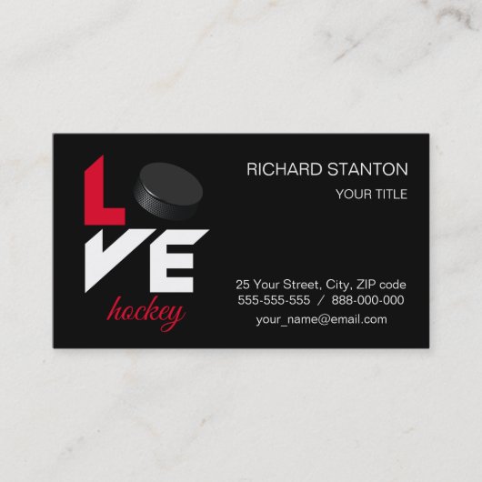 Liebe Hockey Visitenkarte (Vorderseite)