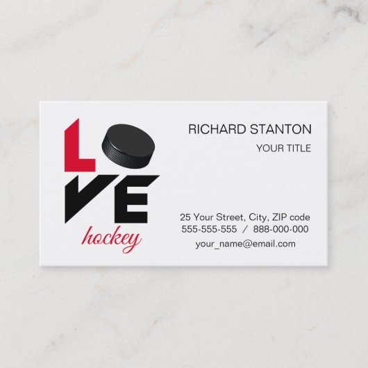 Liebe Hockey Visitenkarte (Vorderseite)