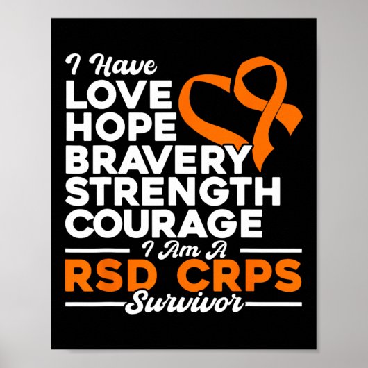Liebe Hoffnung Bravery Strength Rsd Crps Bewusstse Poster (Vorne)