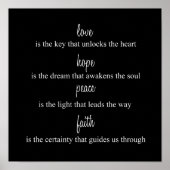 Liebe, Hoffnung, Frieden, Glaube Poster (Vorne)