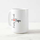 Liebe, Hoffnung, Glaube, Tasse des Familienkaffees (Vorderseite Links)