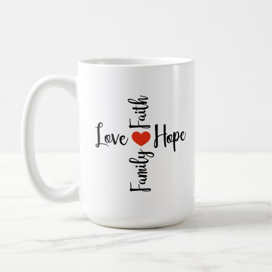 Liebe, Hoffnung, Glaube, Tasse des Familienkaffees (Links)