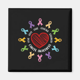 Liebe Hoffnung Heilung Courage Stärke Krebsbewusst Magnet