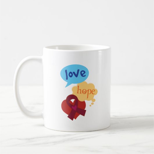 Liebe-Hoffnungs-Burgunder-Band Kaffeetasse (Links)