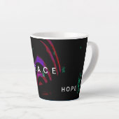 Liebe hofft Frieden Latte Tasse (Rechte Ecke)