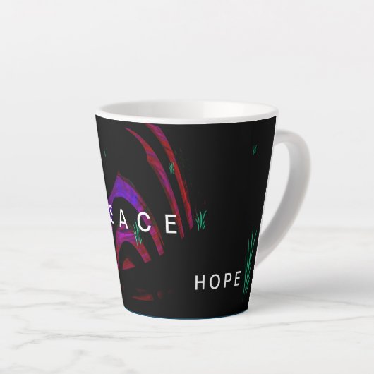 Liebe hofft Frieden Latte Tasse (Rechte Ecke)