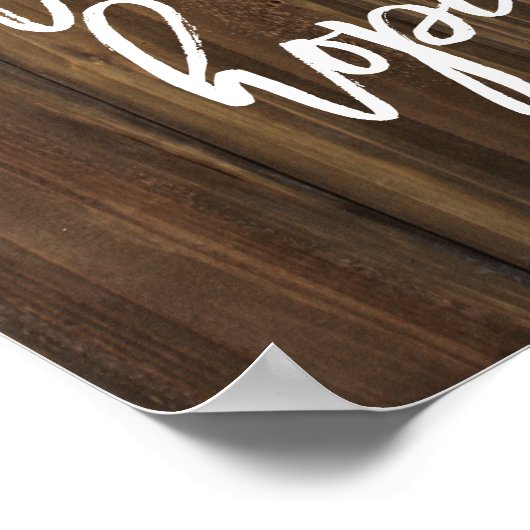 Liebe hofft immer auf Imitate Holz | Poster (Ecke)