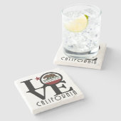 LIEBE Hollywood California Steinuntersetzer (Seitenansicht)