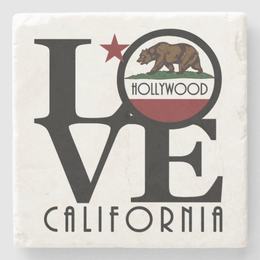 LIEBE Hollywood California Steinuntersetzer (Vorderseite)